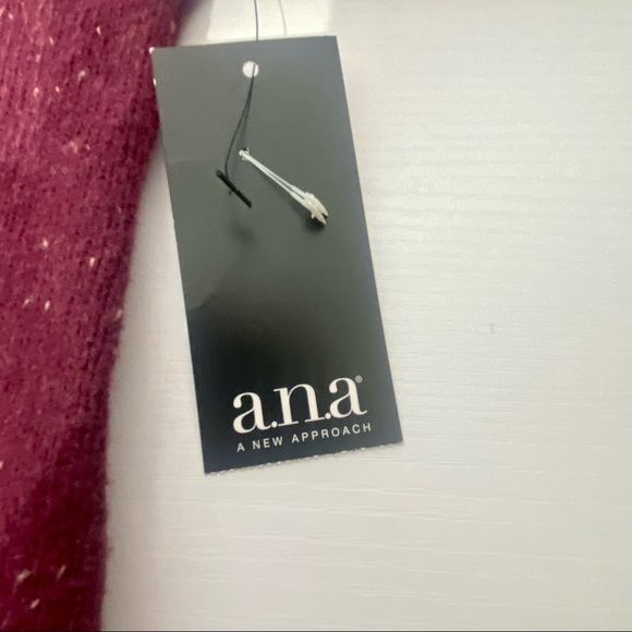 A.N.A. Mock Turtleneck Maroon Sweater High/Low NWT - Picture 5 of 12